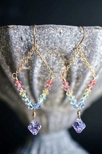 K14GF ピアス 1142 Amulet 7色のお守り「アミュレット」 amulet スワロフスキーエレメンツ使用