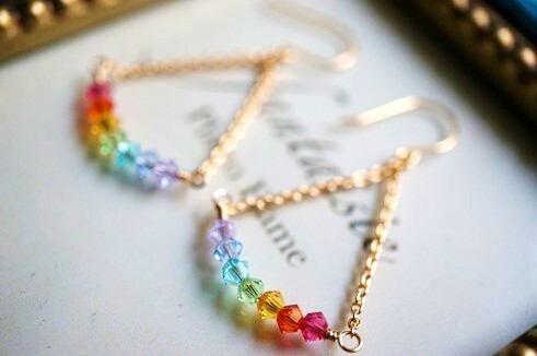 K14GF ピアス 0905 Amulet 7色のお守り「アミュレット」 amulet スワロフスキーエレメンツ使用
