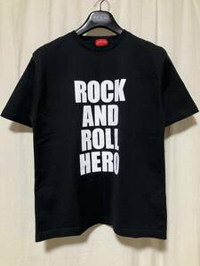 ROCK AND ROLL HERO KUWATA KEISUKE DOME TOUR 2002 桑田佳祐 ドームツアー 半袖Tシャツ 黒/白 中古 ロック・アンド・ロール・ヒーロー