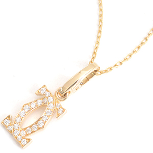  Cartier necklace lady's 2C diamond charm necklace yellow gold Cartier 750YG used 