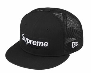 【新品未使用】23SS NEW ERA Supreme Mesh BOX LOGO キャップ 7 1/4 BLACK 黒