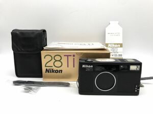 0403-127T①22880 コンパクトフィルムカメラ Nikon ニコン 28Ti クォーツ デイト 動作◯ ケース 説明書 箱有り　貴重　レア　人気 ブラック