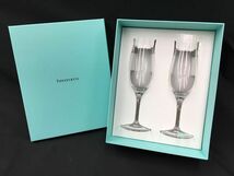 0402-226MK⑲23314 ガラス コップ グラス TIFFANY ティファニー / スウィング シャンパン 食器 透明 セット 高さ約20cm_画像1