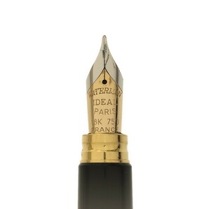 WATERMAN IDEAL PARIS 万年筆 ウォーターマン アイデアル ペン先 18K 750 F ブラック × ゴールド ケース付 フランス製 筆記用具 J1198の画像7