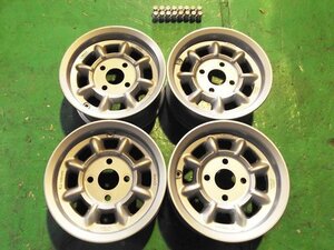 Bluebird Sunny etc 英国 MiniLight アルミ Wheels 4本1set 6J×13 PCD114.3 当時物 希少 Silverー