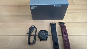 Garmin fenix 6 Sapphire Black DLC Nylon band おまけ付き