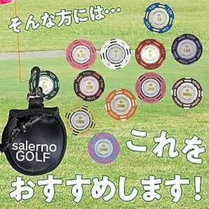 Salerno ゴルフ マーカー ポーカー チップマーカー ラウンド用品 グランドゴルフ 袋セッの画像4
