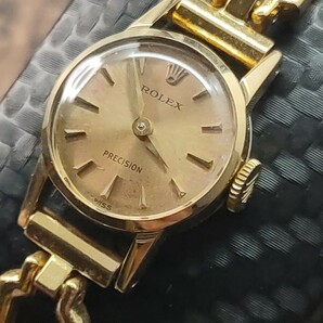 1000円スタート！18K刻印！ ROLEX Precision ロレックス プレシジョン Ref.2148 Cal.1401 アンティーク レディース腕時計 手巻き 稼働品の画像2