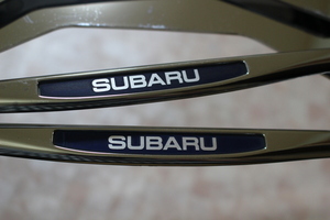  почищено #SUBARU Subaru оригинальный OP* серебряный металлизированный рамка для номера * синий Logo *BRZ*XV*WRX STI*BRZ* Levorg * Outback и т.п. *2 листов 