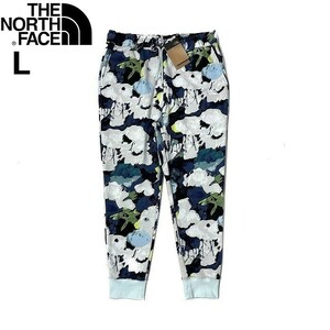 1円～!売切!【正規新品】THE NORTH FACE◆ALL OVER PRINT JOGGER ジョガーパンツ US限定 フローラル 裏起毛(L)紺 総柄 190110-35