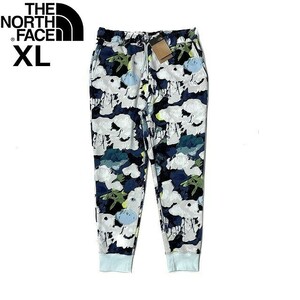 1円～!売切!【正規新品】THE NORTH FACE◆ALL OVER PRINT JOGGER ジョガーパンツ US限定 フローラル 裏起毛(XL)紺 総柄 190110-35