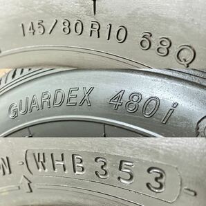 ほぼ未使用! スタッドレス145/80R10 2本／ヨコハマ GUARDEX 480i 送料込6600円〜 T4505の画像4