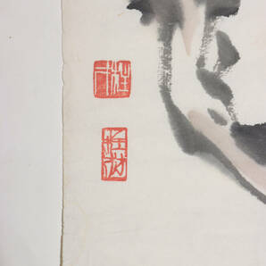 中国民国時期 著名画家齋白石の弟子 王柱材の水彩画二点 まくり1937年頃 飾り置物 中国古美術 ddd027の画像9