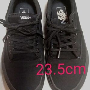 【4/30まで200円お値下げ中】VANS ローカットスニーカー ブラック 23.5cm オーセンティック