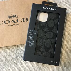 新品★COACH コーチ 定価14,300円 レザー iPhone 15 ケース 