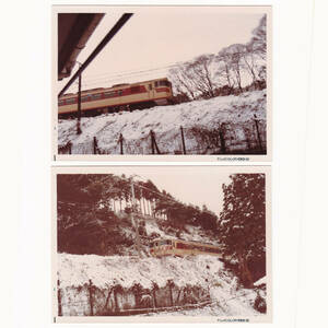 refle【鉄道写真】 2枚 山陰本線 あさしお 雪 1982年 昭和57年 ［①］