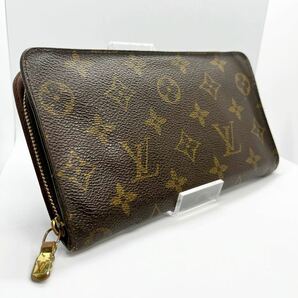 1円 LOUIS VUITTON ルイヴィトン M61727 モノグラム ポルトモネジップ ラウンドファスナー 長財布 ウォレット ブラウン系 FC3575の画像1