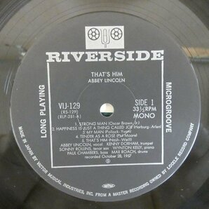 46069947;【国内盤/RIVERSIDE/MONO】Abbey Lincoln With The Riverside Jazz Stars / That's Himの画像3