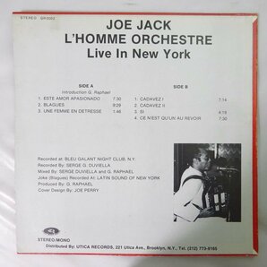 11185274;【US盤】Joe Jack L'Homme Orchestr / Live In New Yorkの画像2