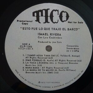 11185383;【US盤/Latin/Tico/プロモ白ラベル】Ismael Rivera Con Sus Cachimbos / Esto Fue Lo Que Trajo El Barcoの画像3