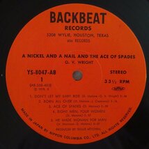 11185665;【JPN FIRST PRESS】O.V. Wright / A Nickel & A Nail & The Ace Of Spades_画像3