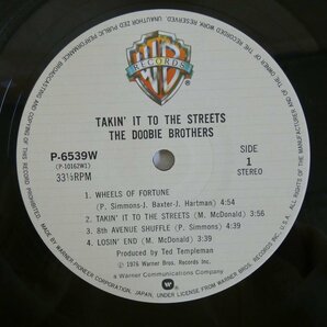 47056341;【帯付/見開き】The Doobie Brothers / Takin' it to the Streets ドゥービー・ストリートの画像3