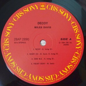 10025176;【国内盤/見開き/CBS/Sony】マイルス・デイヴィス Miles Davis / Decoyの画像3