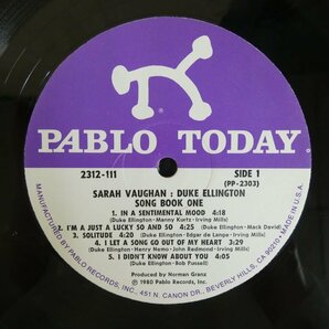 46073940;【US盤/PABLO】Sarah Vaughan,Duke Ellington / Song Book Oneの画像3