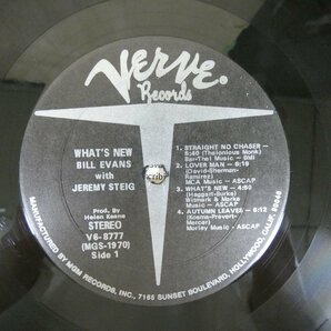 46073945;【US盤/Verve/黒T字】Bill Evans With Jeremy Steig / What's Newの画像3