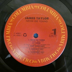46074344;【US盤/希少88年アナログ/美盤】James Taylor / Never Die Youngの画像3