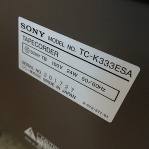 Q10492【発送可!】SONY ソニー TC-K333ESA カセットデッキ テープレコーダー リモコン・説明書付き A-94の画像2