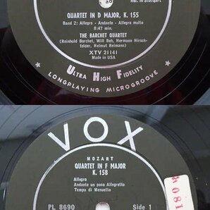 19059917;【米VOX/厚フラット/2LP】バルヒェット四重奏団 モーツァルト/弦楽四重奏曲集の画像3