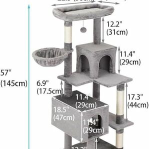 キャットタワー 猫タワー 多頭飼い据え置き 爪とぎ 多頭クッション ハンモック