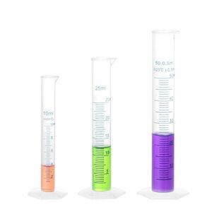 プラスチックメスシリンダー 10ml 25ml 50ml 実験 小道具