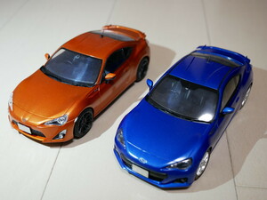 1/24 タミヤ トヨタ 86 & アオシマ スバル BRZ　2台セット プラモデル　完成品