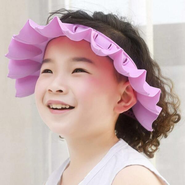 【ピンク】子供用 シャンプーハット シャワーキャップ サイズ調整可能