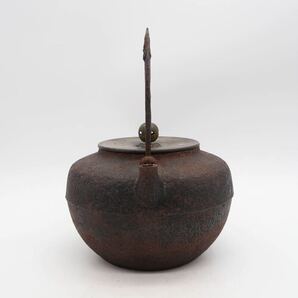 釜師 忠三朗 鉄瓶 銅蓋 在銘 煎茶道具 湯沸 急須茶道具 金属工芸 の画像4