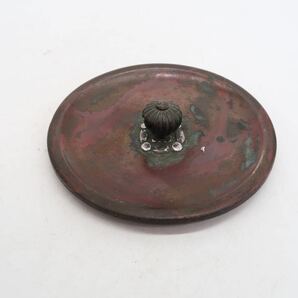 釜師 造 銅銀象嵌 鉄瓶 銅蓋 在銘 煎茶道具 湯沸 急須 煎茶道具 時代物 の画像9