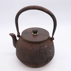 光玉堂 造 鉄瓶 銅蓋 在銘 煎茶道具 湯沸 急須 時代物 の画像5