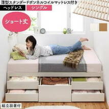 日本製 大容量コンパクトすのこチェスト収納ベッド Shocoto ショコット ナチュラル_画像1
