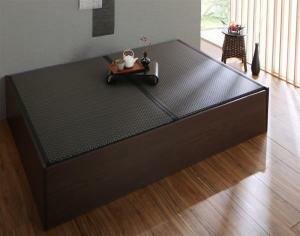  customer construction futon . can be stored * beautiful .* small finished tatami bed bed frame only semi-double dark brown black 