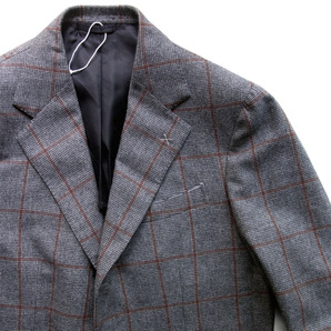 ◇◆Errico Formicola(エッリコ フォルミコラ)/≪ROTTA 2≫クラシック顔な段返り3Bグレナカートチェックフランネルジャケット【50(L~)】