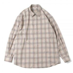 AURALEE SUPER LIGHT WOOL CHECK SHIRTS サイズ 3 22AW A22AS01LC カラー BEIGE CHECK オーラリー