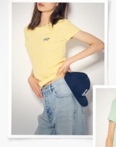 Gapロゴ リブフィット Tシャツ　ギャップ　GAP トップス イエロー　黄色　Lサイズ