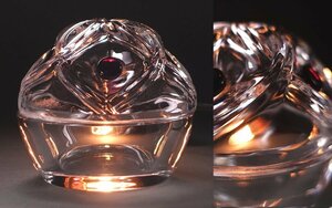 ∇花∇【ラリック/LALIQUE】 高級クリスタルガラス フロリダ キャンディボックス ボンボニエール パープル 刻印あり