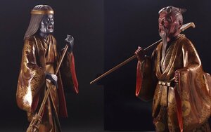 v flower v Edo era middle period ~ latter term [ lacqering ...] work . high tree carving lacqering height sand doll one against color lacquer * gold lacqering because of ... color beautiful very scarce . lacquer doll 