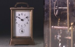 v flower v Showa era era [ Seikosha /SEIKOSHA] alarm installing brass side hand winding type pillow clock carriage clock Showa era 19 year south . Palau .... memory .. operation goods 
