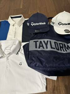 TaylorMade 5点セット テーラーメイド CAP フラットキャップ ゴルフウェア ゴルフ 半袖ポロシャツ GOLF 吸水速乾 バッグ