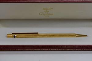 中古 カルティエ Cartier ボールペン トリニティ マスト ドゥ カルティエ ゴールド×ボルドー ツイスト式 ゴールド