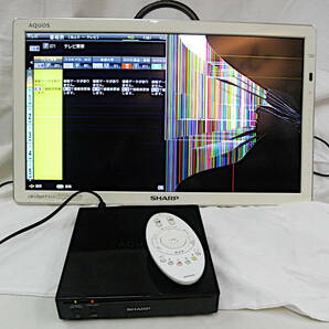 液晶割れ動作品ジャンク シャープ20インチ液晶テレビ LC20FS リモコンBcasカード付の画像2
